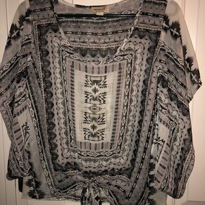 Black and White Blouse